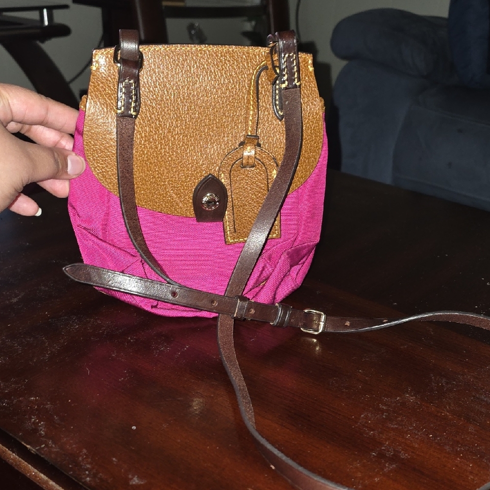 Dooney & Bourke Pink and Tan Crossbody Bag